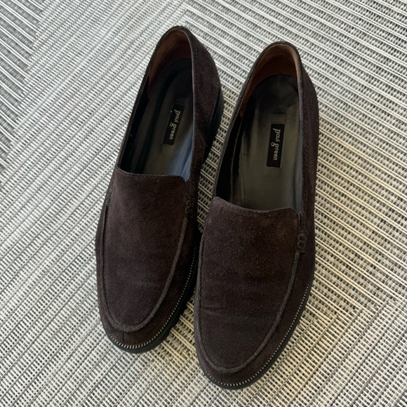 Paul Green Ariana BROWN Suede Leather Slip On Loafer Platform Shoes 9.5 - Picture 5 of 17